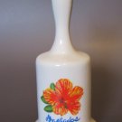 Vintage Barbados Souvenir Bell - Tropical Orange Hibiscus