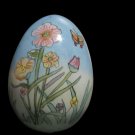 Vintage Hand Blown Glass Egg Reverse Painted Flowers Butterfly 2.5” Easter Decor Vintage Hand Blown Glass Egg Reverse Painted Flowers Butterfly 2.5” Easter Decor