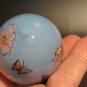 Vintage Hand Blown Glass Egg Reverse Painted Flowers Butterfly 2.5â Easter Decor