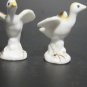 Set of 2 Vintage Miniature Bone China Geese / Doves - 1.25" Tall - Japan