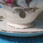 Vintage Moss Rose Porcelain Teacup and Saucer Set - Gold Trim, Made in Japan