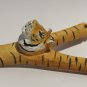 Hand Carved Wooden Tiger Slingshot Painted Animal Folk Art Toy Collectible