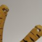 Hand Carved Wooden Tiger Slingshot Painted Animal Folk Art Toy Collectible