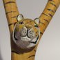 Hand Carved Wooden Tiger Slingshot Painted Animal Folk Art Toy Collectible