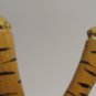 Hand Carved Wooden Tiger Slingshot Painted Animal Folk Art Toy Collectible