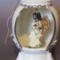 Vintage Porcelain Bell Ornament with Black Angel Figurine