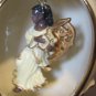 Vintage Porcelain Bell Ornament with Black Angel Figurine