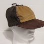 Trapper Hat Suede Leather Bill Canvas Cap Faux Fur Ear Flaps Leather Tie Strap S