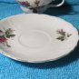 Vintage Moss Rose Porcelain Teacup and Saucer Set - Japan - Flaw