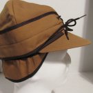 Crown Cap Nail Head Canvas Railroad Cap W/Flip Down Ear Flaps Quilted Lined NWT