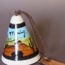 Vintage Southwestern Pottery Bell Wind Chime - Hand Painted Desert Landscape - 3 Vintage Southwestern Pottery Bell Wind Chime - Hand Painted Desert Landscape - 3