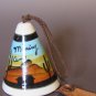 Vintage Southwestern Pottery Bell Wind Chime - Hand Painted Desert Landscape - 3