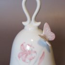 Vintage Treasure Masters Japan Porcelain Bell – 4.5" Pink Lily & 3D Butterfly Vintage Treasure Masters Japan Porcelain Bell – 4.5" Pink Lily & 3D Butterfly