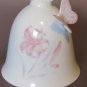 Vintage Treasure Masters Japan Porcelain Bell &acirc;�� 4.5" Pink Lily & 3D Butterfly