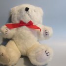 Vintage-Style 7" White Jointed Plush Teddy Bear – Poseable Arms & Legs – Red Bow Vintage-Style 7" White Jointed Plush Teddy Bear – Poseable Arms & Legs – Red Bow