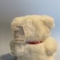 Vintage-Style 7" White Jointed Plush Teddy Bear – Poseable Arms & Legs – Red Bow