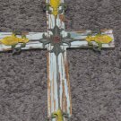Rustic Distressed Wood & Metal Fleur-de-Lis Wall Cross (22.5")