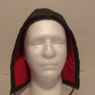 Button On Winter Hood With Drawstring Tie Green Red Fiber Lining Size Small Boy