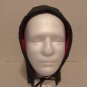 Button On Winter Hood With Drawstring Tie Green Red Fiber Lining Size Small Boy