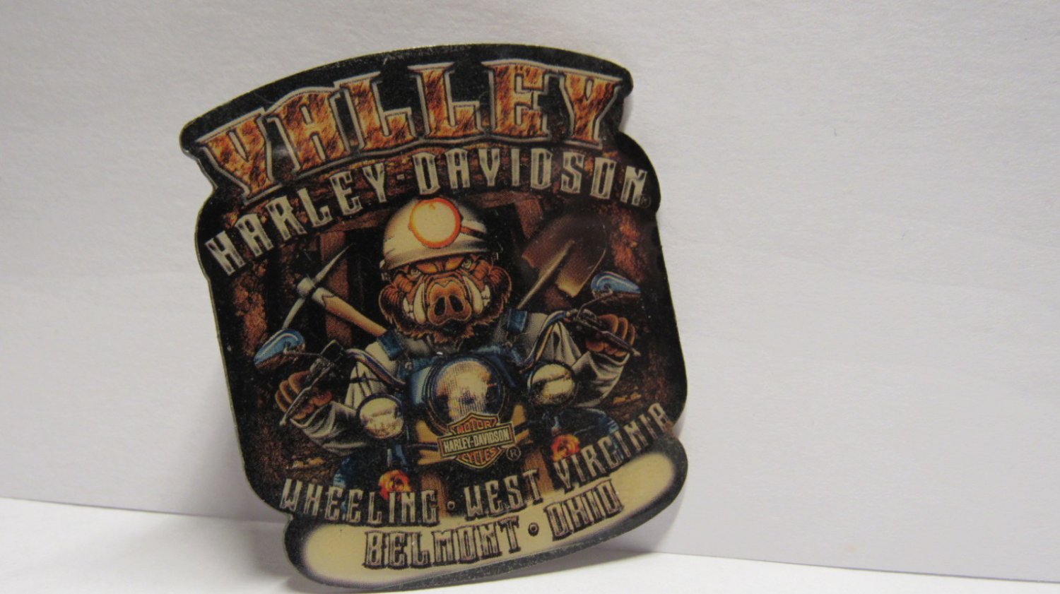 Valley Harley-Davidson "Miner Hawg" Hat Pin - Wheeling WV / Belmont OH - Rare