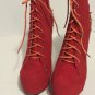 Red High Heel Platform Ankle Boots with Studs And Spikes Details Made By Alba