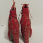 Red High Heel Platform Ankle Boots with Studs And Spikes Details Made By Alba