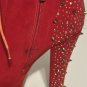 Red High Heel Platform Ankle Boots with Studs And Spikes Details Made By Alba