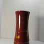 Vintage Red & Gold Ceramic Asian Vase 6" – Hand-Painted Bird & Bamboo Motif