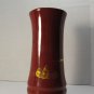 Vintage Red & Gold Ceramic Asian Vase 6" – Hand-Painted Bird & Bamboo Motif