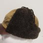 Trapper Hat Canvas Cap With Faux Fur Ear Flaps Leather Bill Quilted Liner Small