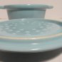 Carribbean Blue Casserole Pan Ceramic Pan Mini Cocotte 7" Across 3.5" Deep