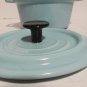 Carribbean Blue Casserole Pan Ceramic Pan Mini Cocotte 7" Across 3.5" Deep