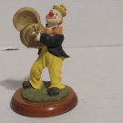 Vintage Clown Figurine Wood Base 1996 From Kmart 4" Tall