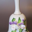 Vintage 3D Applied Violet Porcelain Bell – 5.5"