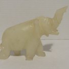 Onyx Elephant Figurine Heavy Elephant Solid Onyx Cream Color With Darker Hues