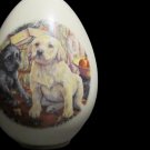 Vintage Ceramic Egg Labrador Puppies Dog Decor 3” Easter Collectible Figurine Vintage Ceramic Egg Labrador Puppies Dog Decor 3” Easter Collectible Figurine