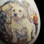 Vintage Ceramic Egg Labrador Puppies Dog Decor 3â Easter Collectible Figurine