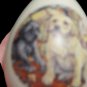 Vintage Ceramic Egg Labrador Puppies Dog Decor 3â Easter Collectible Figurine