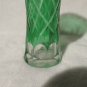 Vintage Bohemian Green Cut-to-Clear Crystal Vase