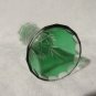 Vintage Bohemian Green Cut-to-Clear Crystal Vase