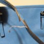 Michael Kors Saffiano Leather Tote Bag Blue And Navy Colorblocked Design Used
