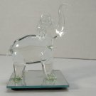 Vintage Cristal D'Arques Clear Lead Crystal Elephant Figurine Trunk Up