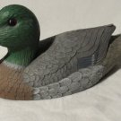 Vintage Ceramic Mallard Duck Decoy Statue – 13" Long, Hand-Painted