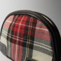 Vintage Plaid Domed Cosmetic Pouch / Makeup Bag