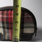 Vintage Plaid Domed Cosmetic Pouch / Makeup Bag