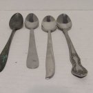 Lot Of 4 Long Handled Teaspoons 3 Stainless One Silverplated Walco, Oneida Lot Of 4 Long Handled Teaspoons 3 Stainless One Silverplated Walco, Oneida