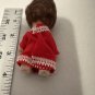 Vintage Pee Wee Doll with Red Dress and Brown Hair