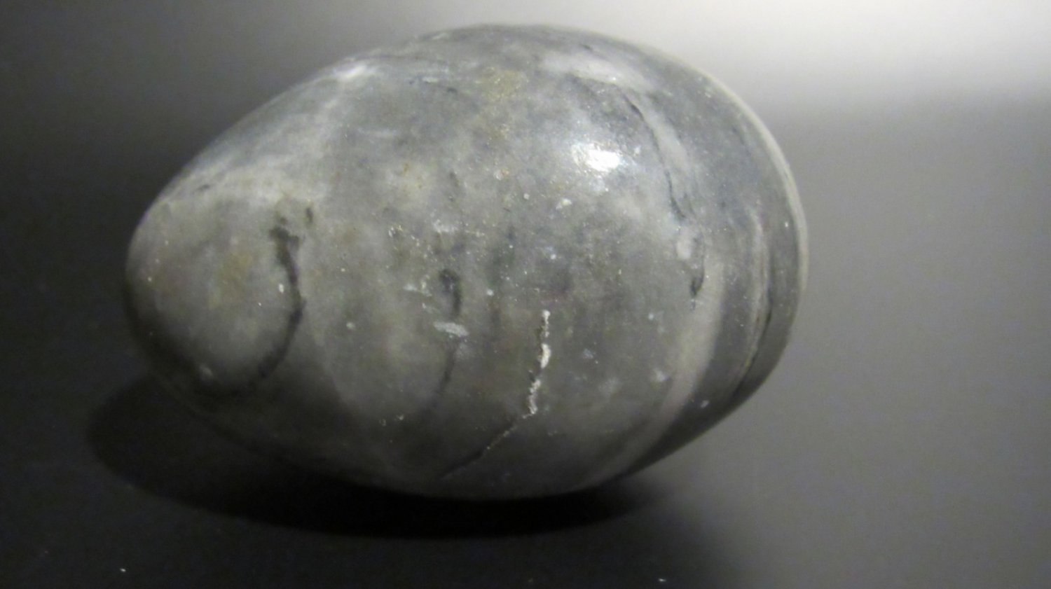 Polished Marble Stone Egg Gray Black White Decorative Paperweight Mineral Displa