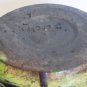 Vintage Studio Pottery Bowl Green & Black Drip Glaze 5.25" Rustic Farmhouse Deco