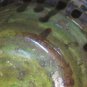 Vintage Studio Pottery Bowl Green & Black Drip Glaze 5.25" Rustic Farmhouse Deco